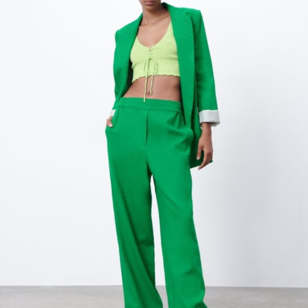 Zara Green Linen Pants